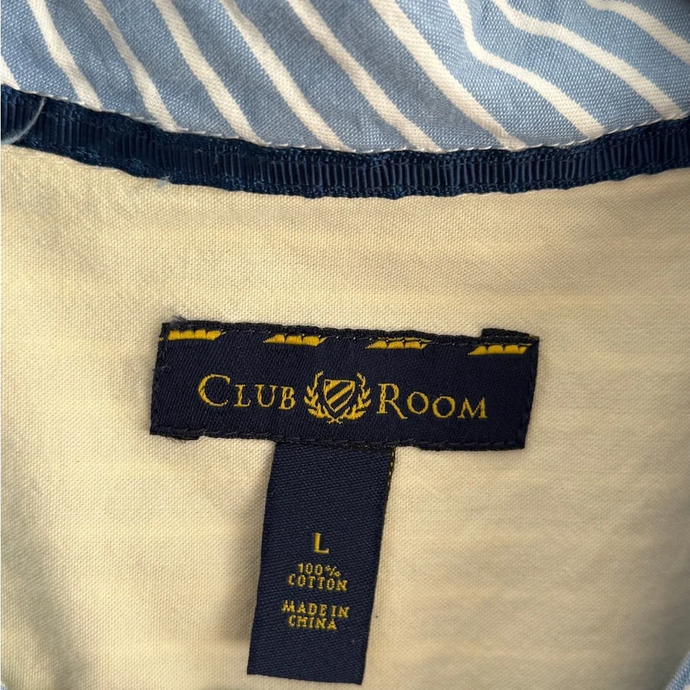 Striped Blue Cotton Button Down Shirt (men’s) - Picture 3 of 3